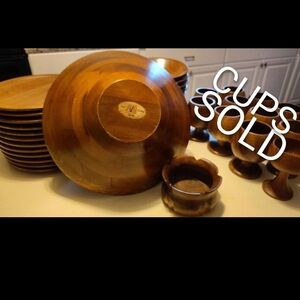Elegant Brown Wooden Dinnerware Set